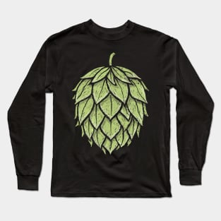 Retro Hops Lover Vintage Minimalist Beer Graphic Long Sleeve T-Shirt